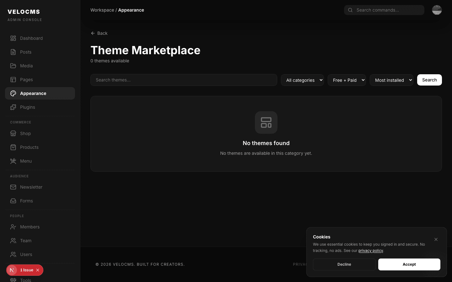 Theme Marketplace screenshot