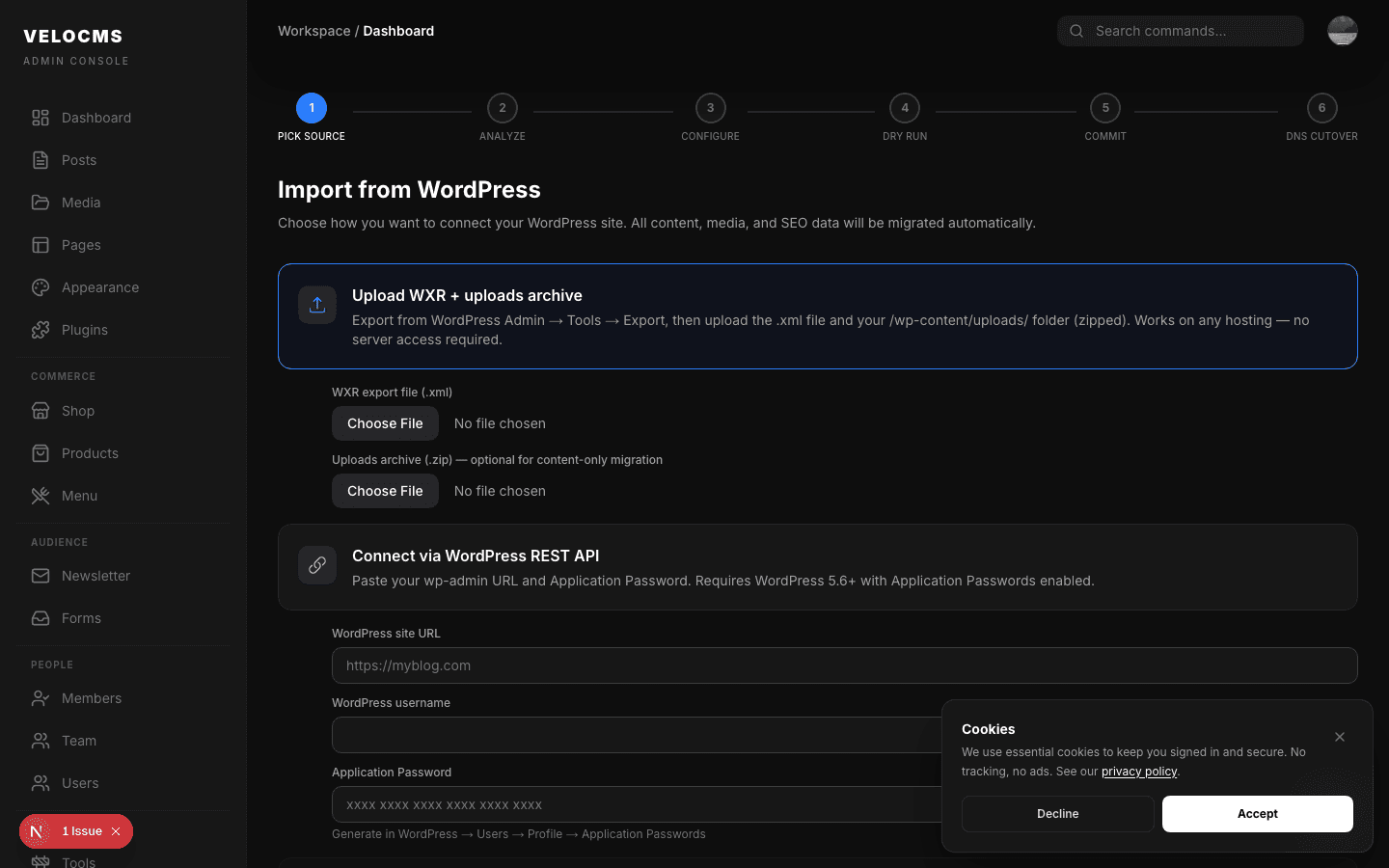 WordPress Migration screenshot
