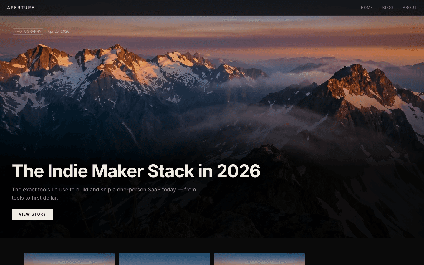 Aperture theme preview