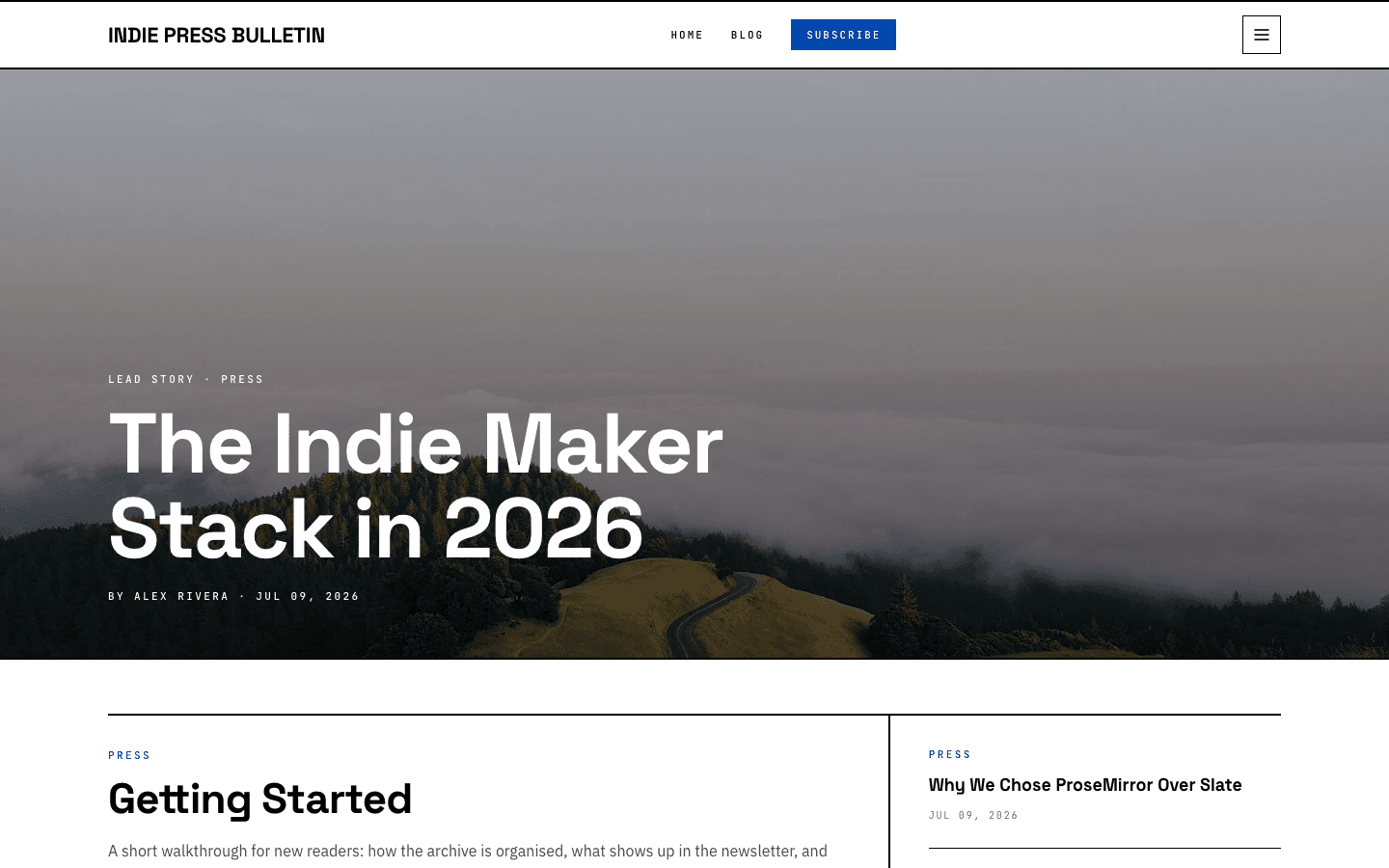 Brutalist Press theme preview