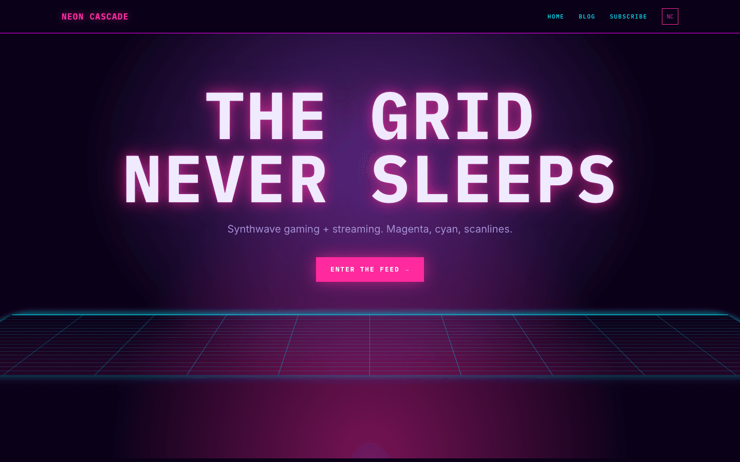 Cyber Synthwave theme preview
