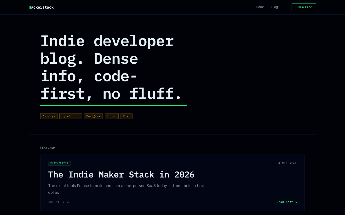 Hackerstack theme preview