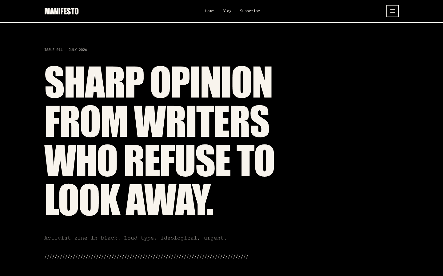Manifesto Black theme preview