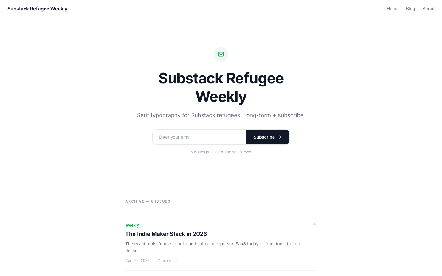 Newsletter Hub theme preview