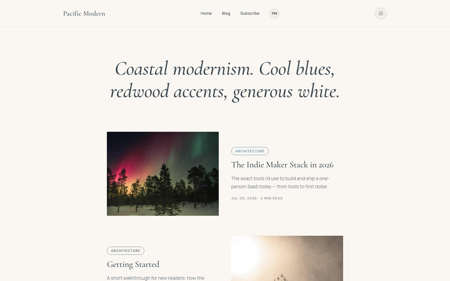 Pacific Modern theme preview