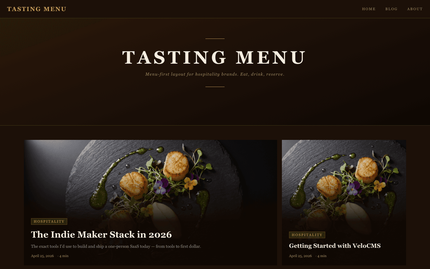 Restaurant theme preview