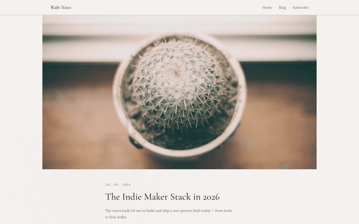 Wabi-Sabi theme preview