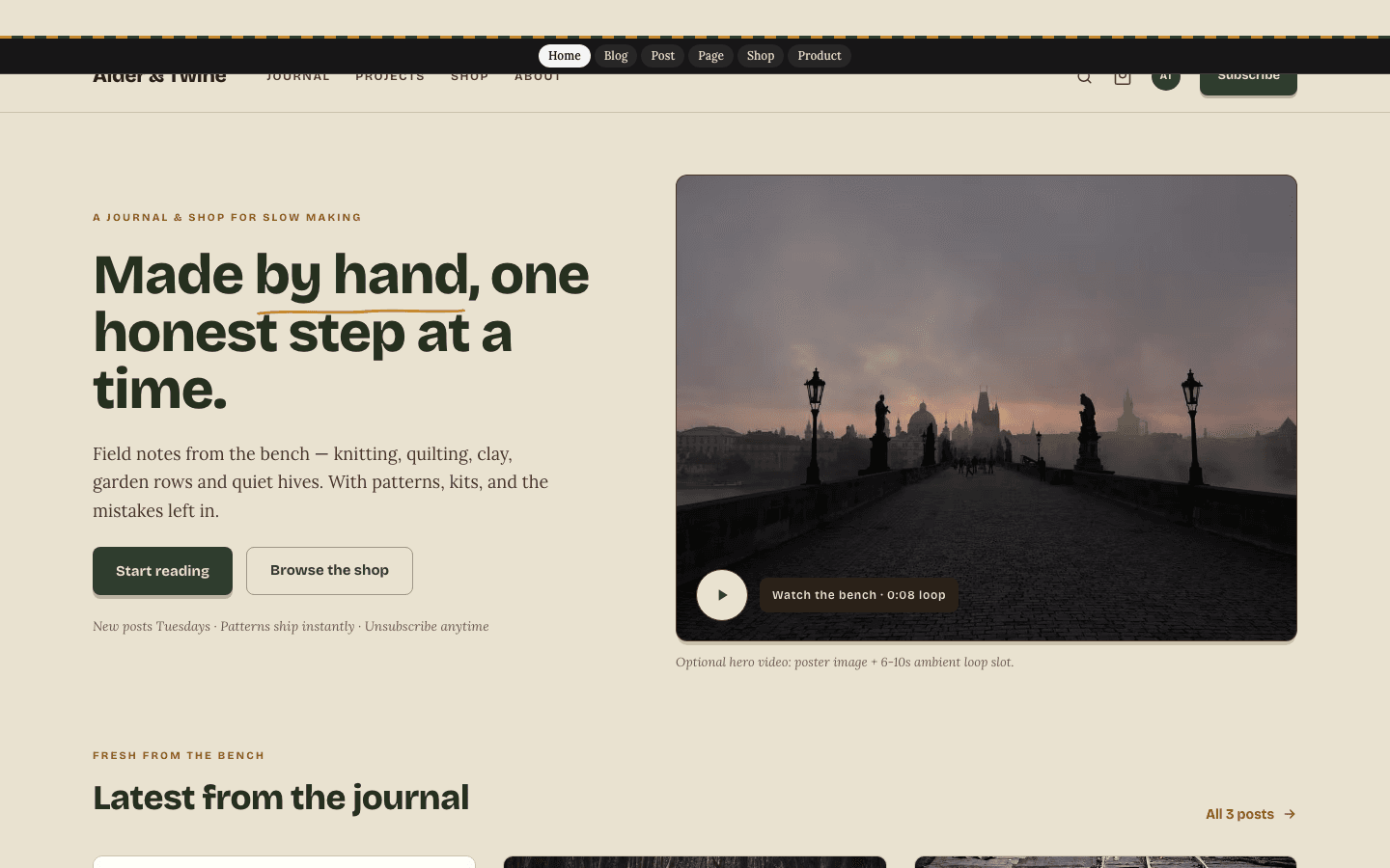 Workbench theme preview